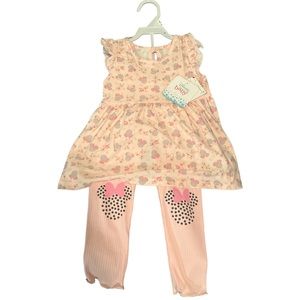 NWT🏷️ Disney Baby Girl Pink Minnie Mouse Matching Set, Size 24M
